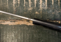 Клубный нож ТОВАРИЩ Elmax (Cryo) Satin Carbon Handle Leather Sheath