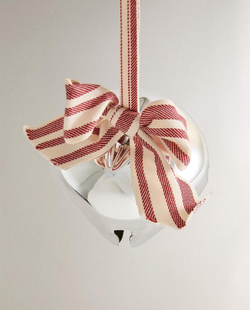 ZARA HOME ЕЛОЧНОЕ УКРАШЕНИЕ В ФОРМЕ КОЛОКОЛЬЧИКА, СЕРЕБРЯНЫЙ