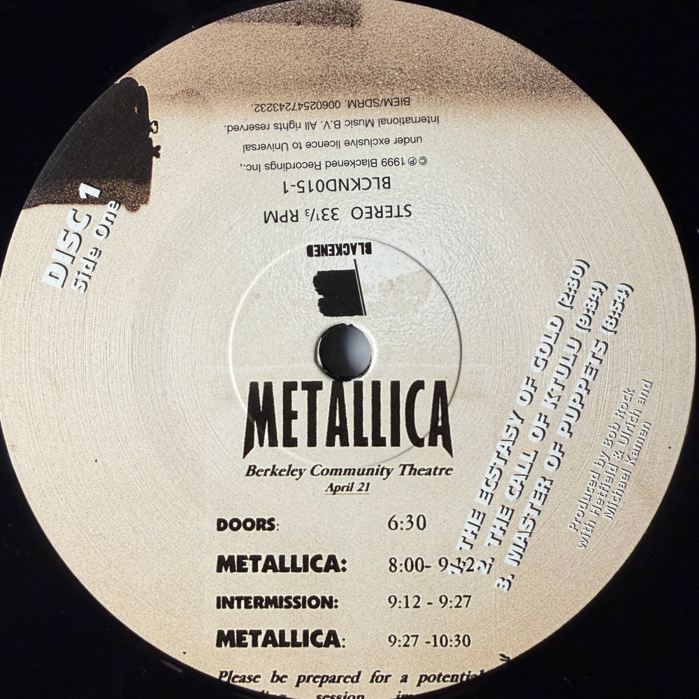 Metallica With Michael Kamen Conducting The San Francisco Symphony Orchestra ‎– S&M 3LP (Европа 2015г.)
