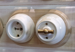 Ретро выключатель керамический Астория, белый, INTERIOR ELECTRIC ВПКАС.1/2.01 / 1 группа света, проходной