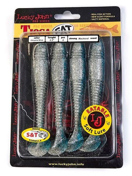 Виброхвосты съедобные LJ Pro Series TIOGA FAT 4.5in (11,4 см), цв. T05, 4 шт.