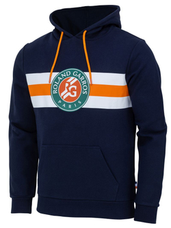 Мужская теннисная кофта Roland Garros 2024 Stripes Hoodie - navy