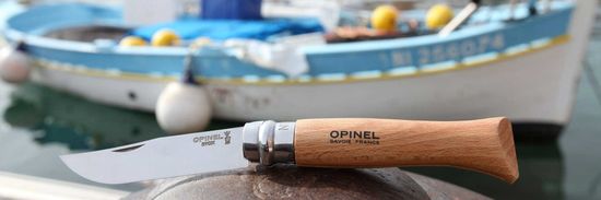 Складной нож Opinel №7, нержавеющая сталь, рукоять из бука c клинком из стали Sandvik™ 12С27, рукоять дерево (Бук)