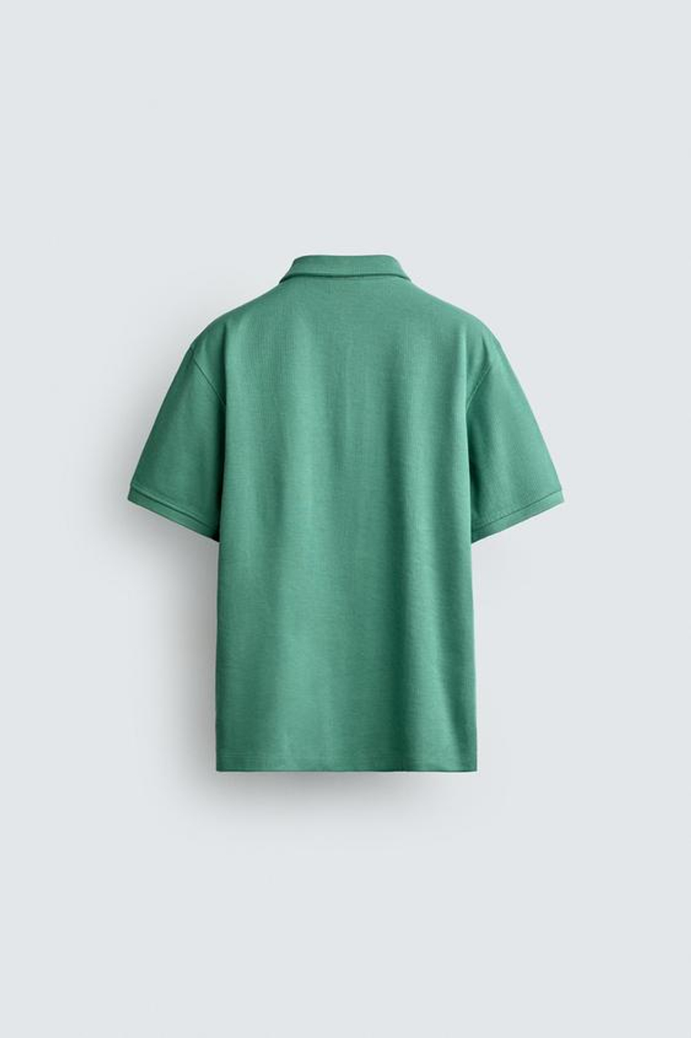 ZARA ПОЛО REGULAR FIT С РЕЛЬЕФНОЙ СТРУКТУРОЙ, НАСЫЩЕННЫЙ ЗЕЛЕНЫЙ