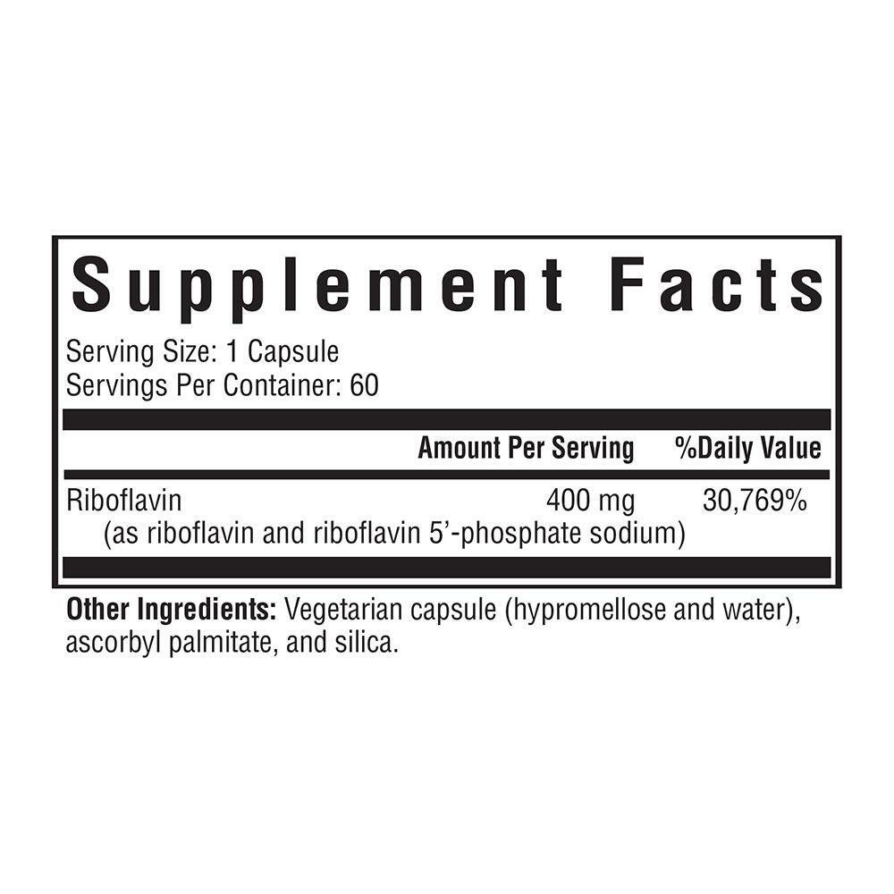 Riboflavin-5 phosphate 60 vegcaps  400 mg