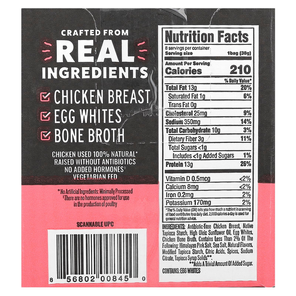 Wilde Brands, Protein Chips®, розовая гималайская соль, 8 пакетиков по 38 г (1,34 унции)