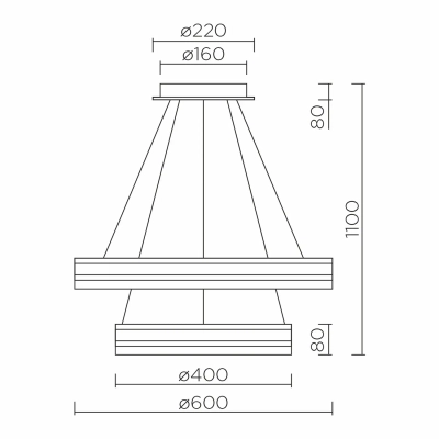 Подвесной светильник LED4U 8587-600-400 BK