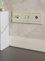 BRITE Розетка компьютерная двойная RJ45 кат.5E РК10-2-БрКр бежевый IEK
