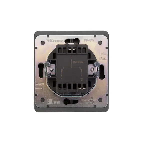 Переключатель проходной двухклавишный KRANZ Miele Round Титан KR-78-0709-2