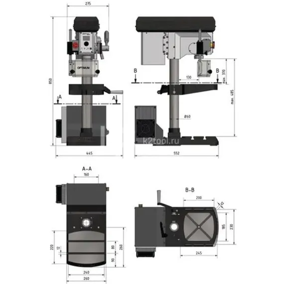 Вертикально-сверлильный станок Optimum OPTIdrill DH 18V