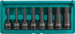 S05A408S Набор насадок торцевых ударных 1/2"DR шестигранных, H5-H19, 8 предметов