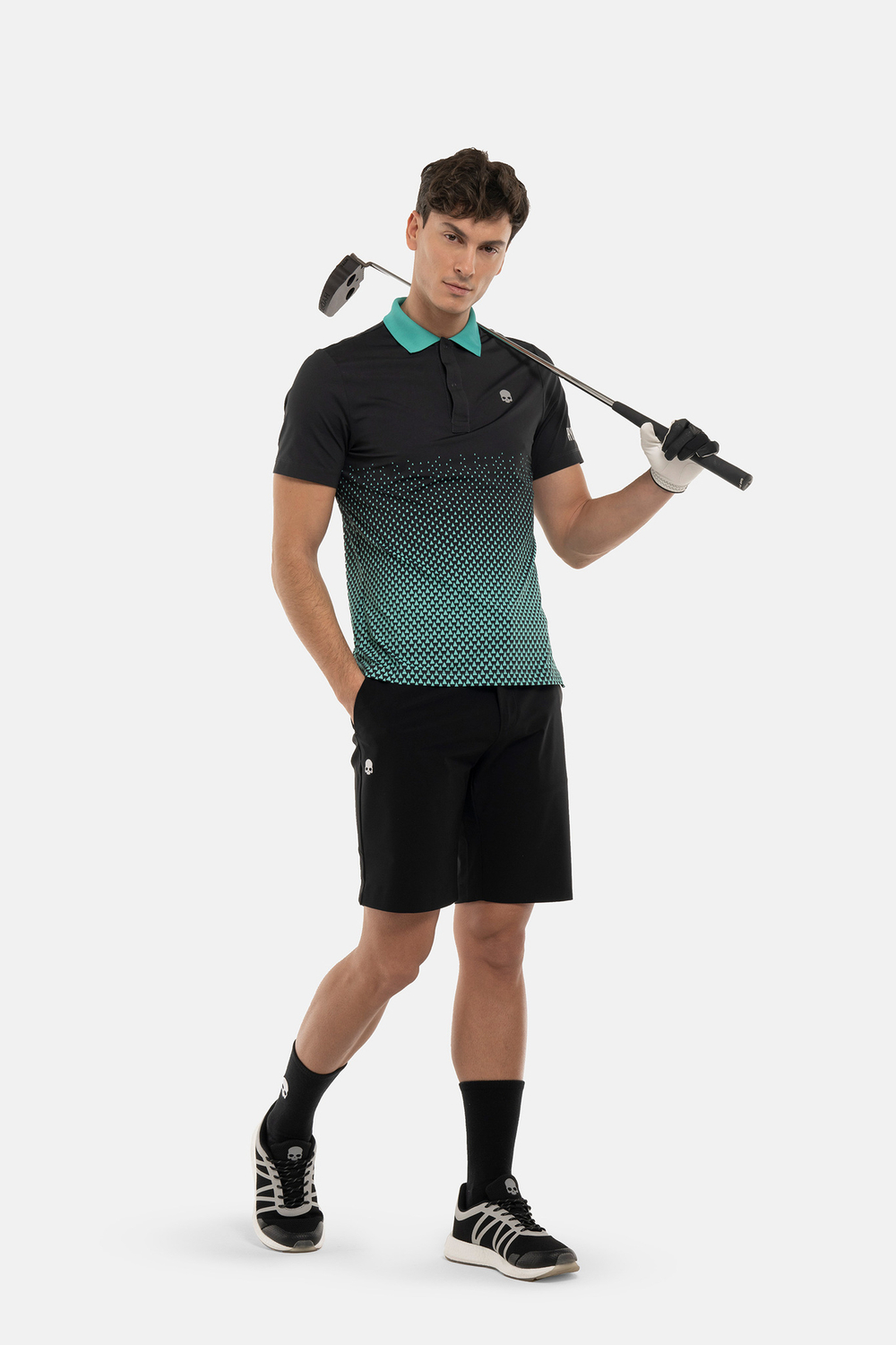 Мужское поло HYDROGEN GEOMETRIC DEGRADE’ TECH POLO (GL0005)