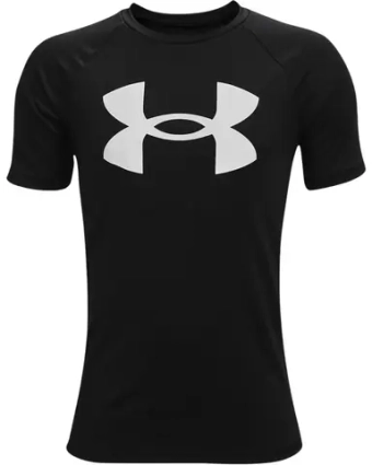 Футболка для мальчика теннисная Koszulka tenisowa Under Armour Tech Big Logo - black/graphite