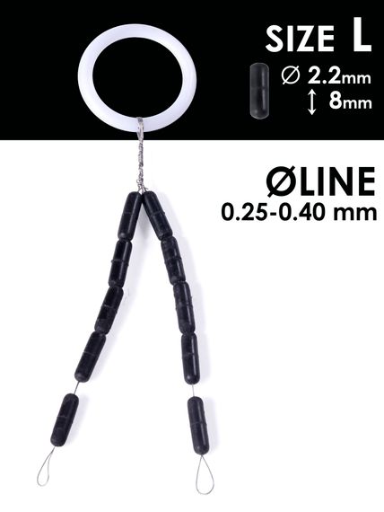 Стопоры резиновые Salmo RUBBER CYLINDER STOPS р.003L 10шт.