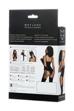 Боди Glossy из материала Wetlook на шнуровке черный XL