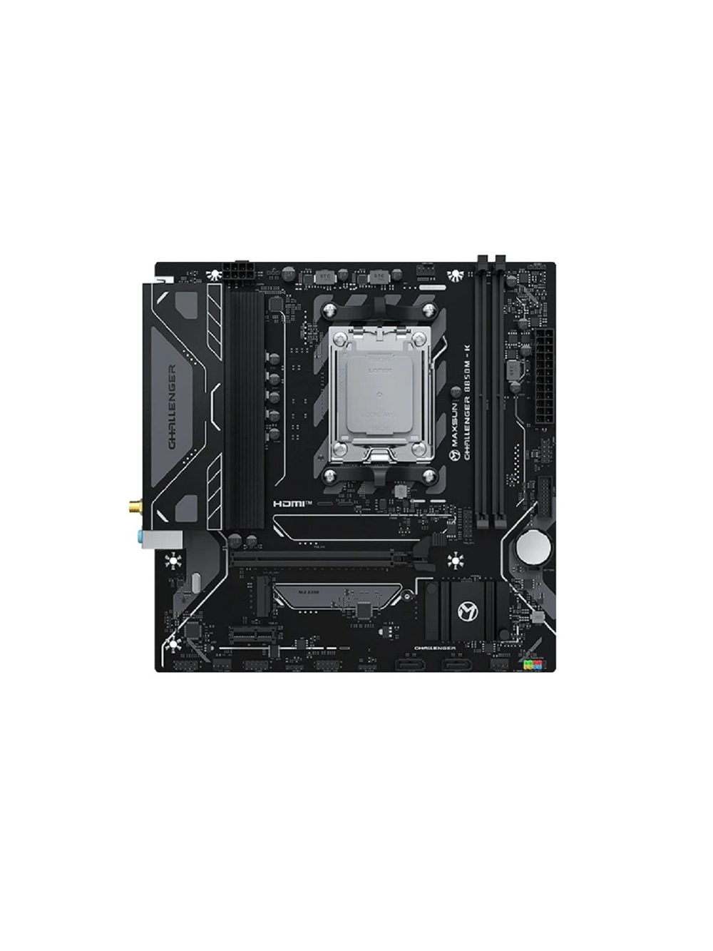 MAXSUN MS-Challenger B850M-K WIFI (Socket AM5, mATX, 2*DDR5 (96Gb), HDMI 1.4, 2*SATA3, 1*M.2, 1*PCIEx16/1*PCIEx1, 2*USB 2.0, 4*USB 3.2, LAN 1*1G, Wi-Fi 6,  RTL)