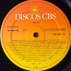 Виниловая пластинка Julio Iglesias ‎– Julio LP