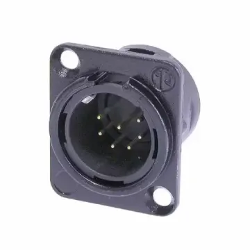 Neutrik NC7MD-L-B-1 панельный разъем XLR male черненый корпус, золоченые контакты 7 контакта
