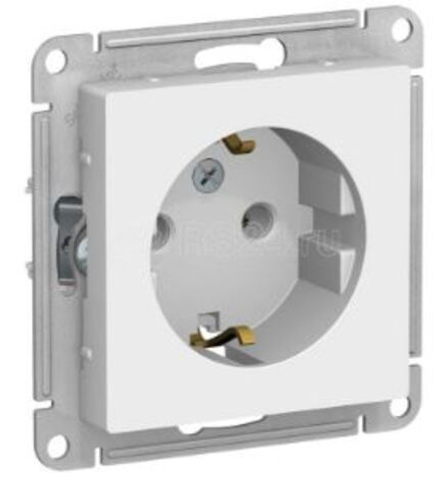 Розетка 1-м СП AtlasDesign 16А IP20 с заземл. механизм бел. SE ATN000143