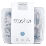 Stasher, многоразовый силиконовый пакет для пищевых продуктов, средний, прозрачный, 1656 мл (56 жидк. унций)