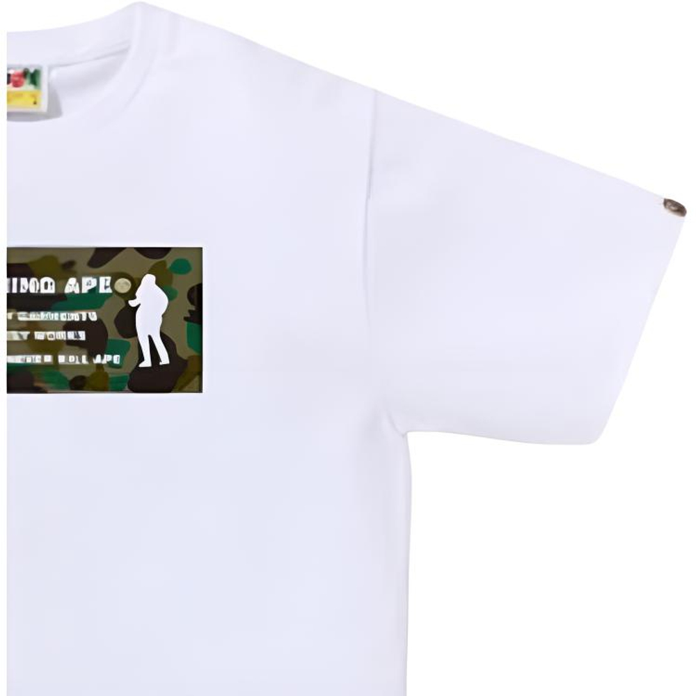 A Bathing Ape 1st Camo Army Name Tee белый зеленый