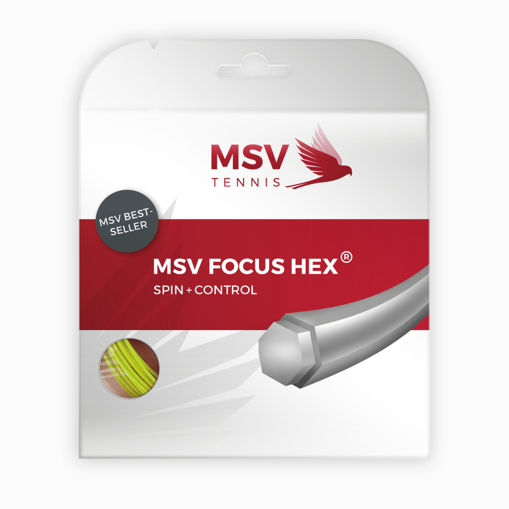 Теннисная струна MSV Focus HEX® Tennis String 12m 1,23mm неоновый комплект 3 шт.