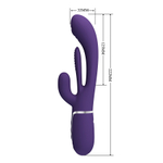 Сиреневый вибратор-кролик 22,2см с дополнительным язычком Pretty Love Triple Rabbit Multifuncional Vibrador BW-500041-2