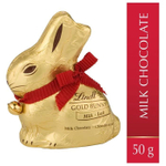 Пасхальный заяц из молочного шоколада Lindt GOLD BUNNY 50 г красный бант  (Из Финляндии)
