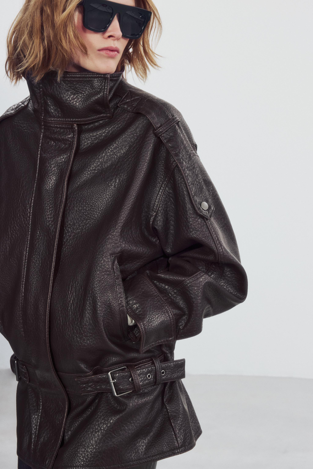 КУРТКА-БАЙКЕР ИЗ ИИСКУССТВЕННОЙ КОЖИ — ZW COLLECTION — ZARA