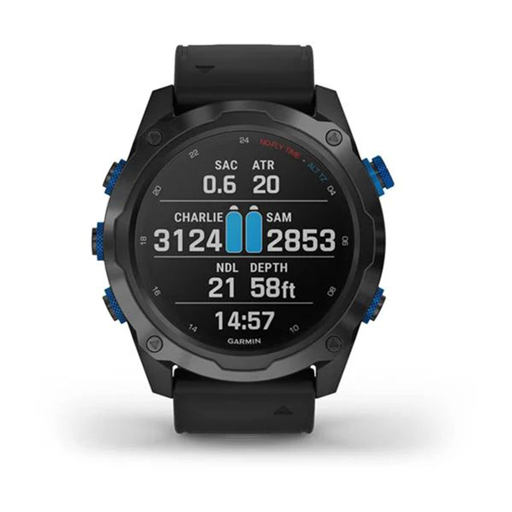 Умные часы Garmin Descent MK2I титановые с DLC-покрытием и черным ремешком 010-02132-11