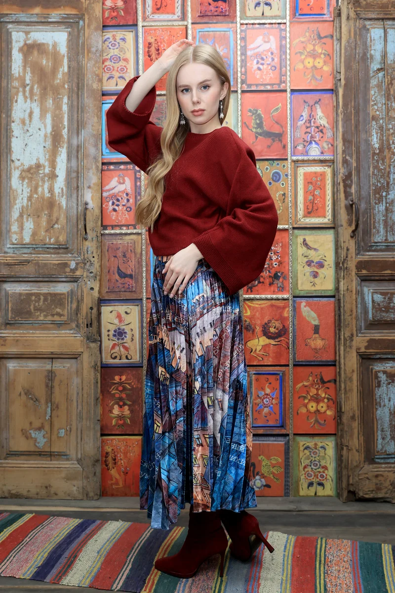 Юбка "Эссе (бархат). Крыши Питера (А. Островская)"