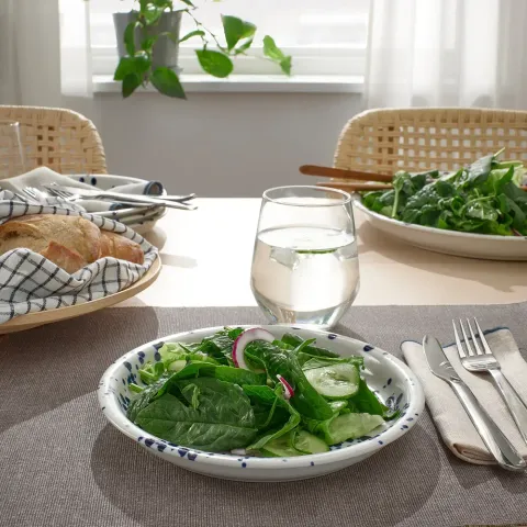 Набор тарелок IKEA SILVERSIDA (СИЛВЕРСИДА), Синий, Белый, 20 см, 2 шт