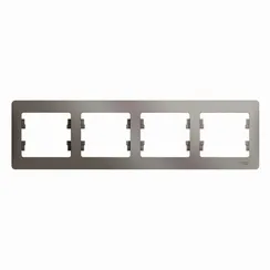 Рамка пластиковая на 4 поста горизонтальная Systeme Electric Glossa Платина GSL001204