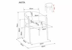 Стул SIGNAL AKITA D t.253 бежевый/орех
