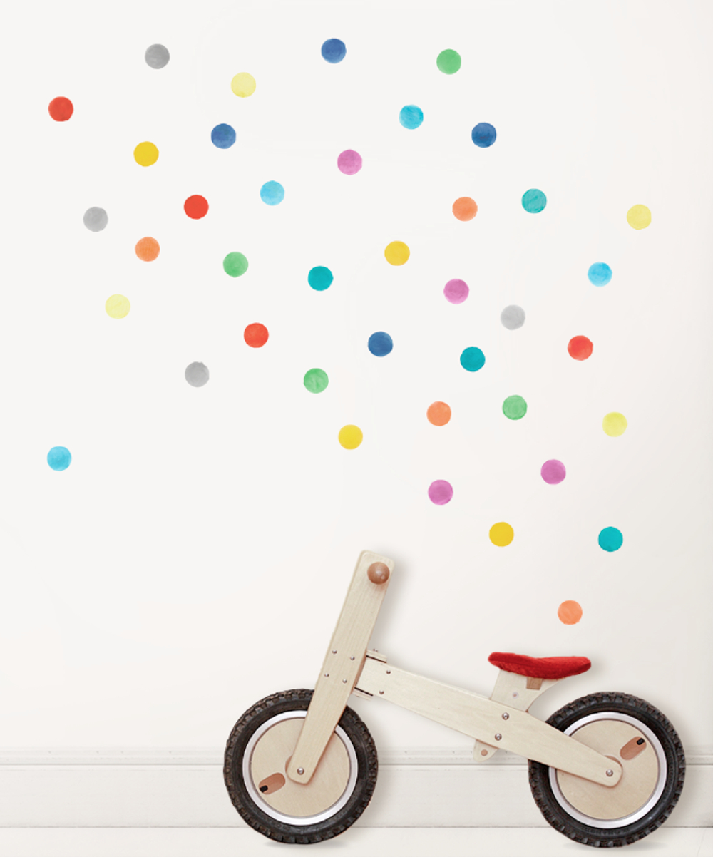 Интерьерная наклейка Watercolor Polka Dots — красный