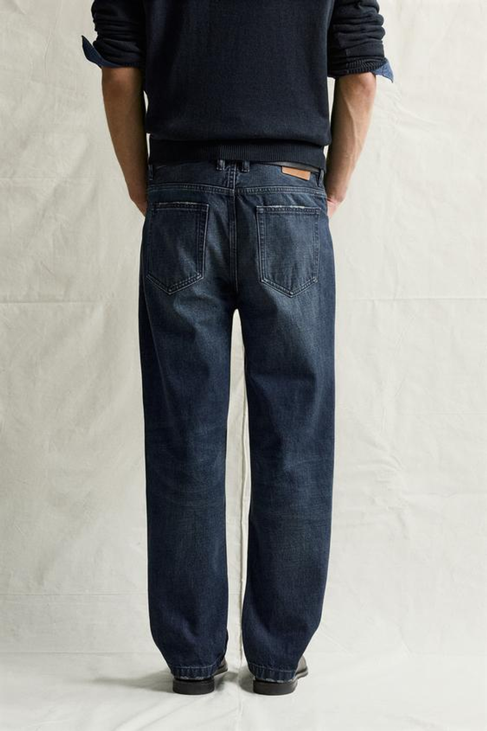 ZARA УКОРОЧЕННЫЕ ДЖИНСЫ BAGGY FIT, ИНДИГО