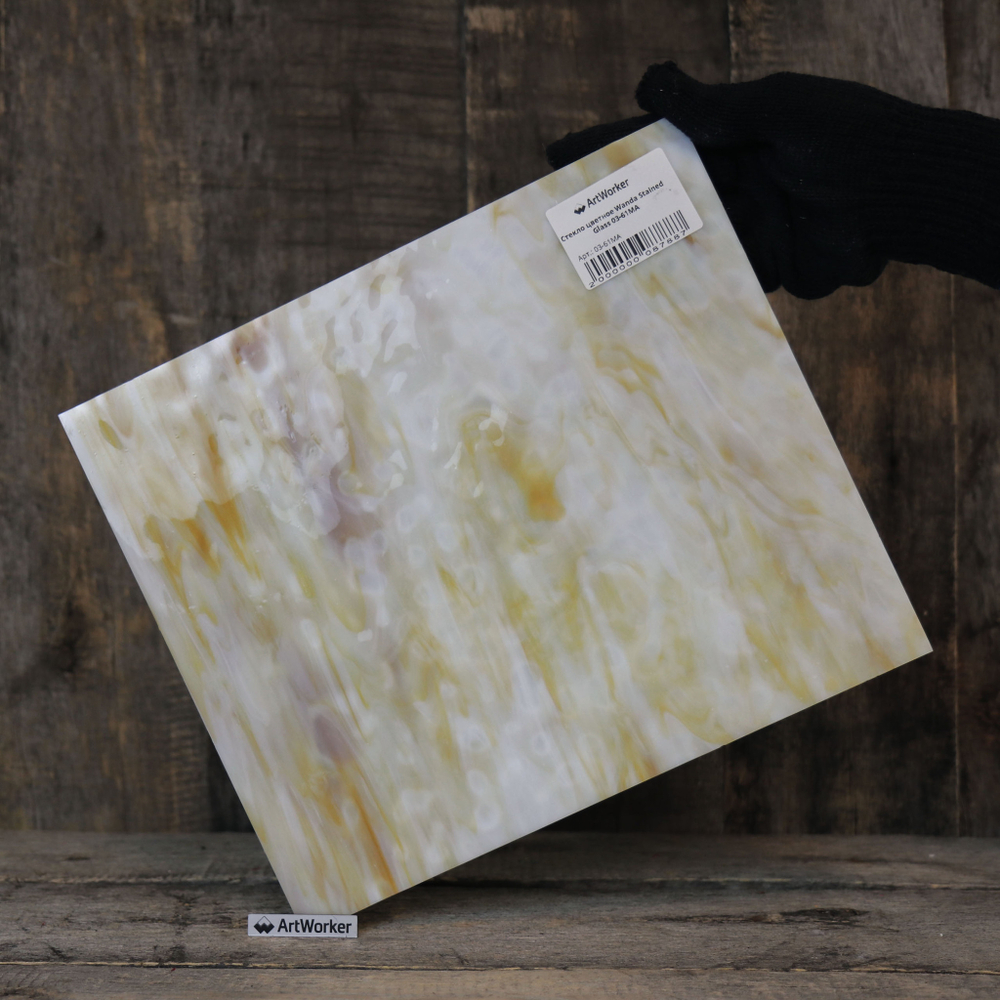 Желтое непрозрачное витражное стекло 4мм Wanda Stained GC03-61MA ArtWorker