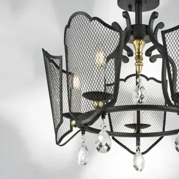 Люстра потолочная 5*Е14 744057 чёрный/золото Castello Lightstar