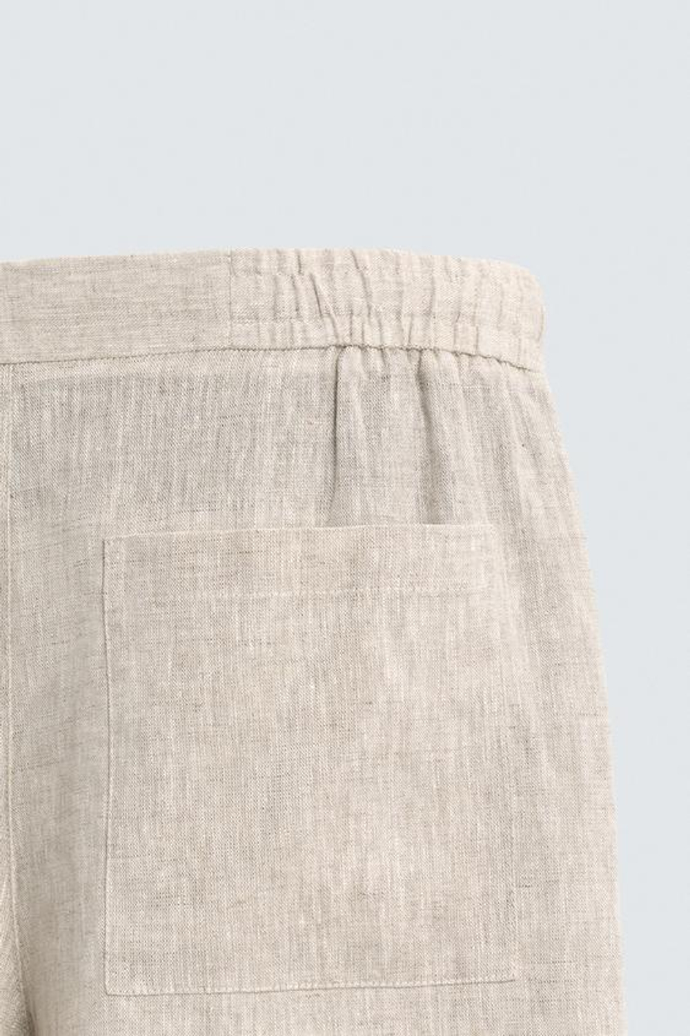 ZARA ШОРТЫ RELAXED FIT ИЗ 100% ЛЬНА, СВЕТЛО-БЕЖЕВЫЙ