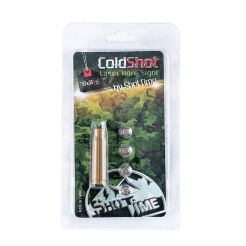 Лазерный патрон ShotTime ColdShot 7.62х39, латунь, лазер красный 655нМ