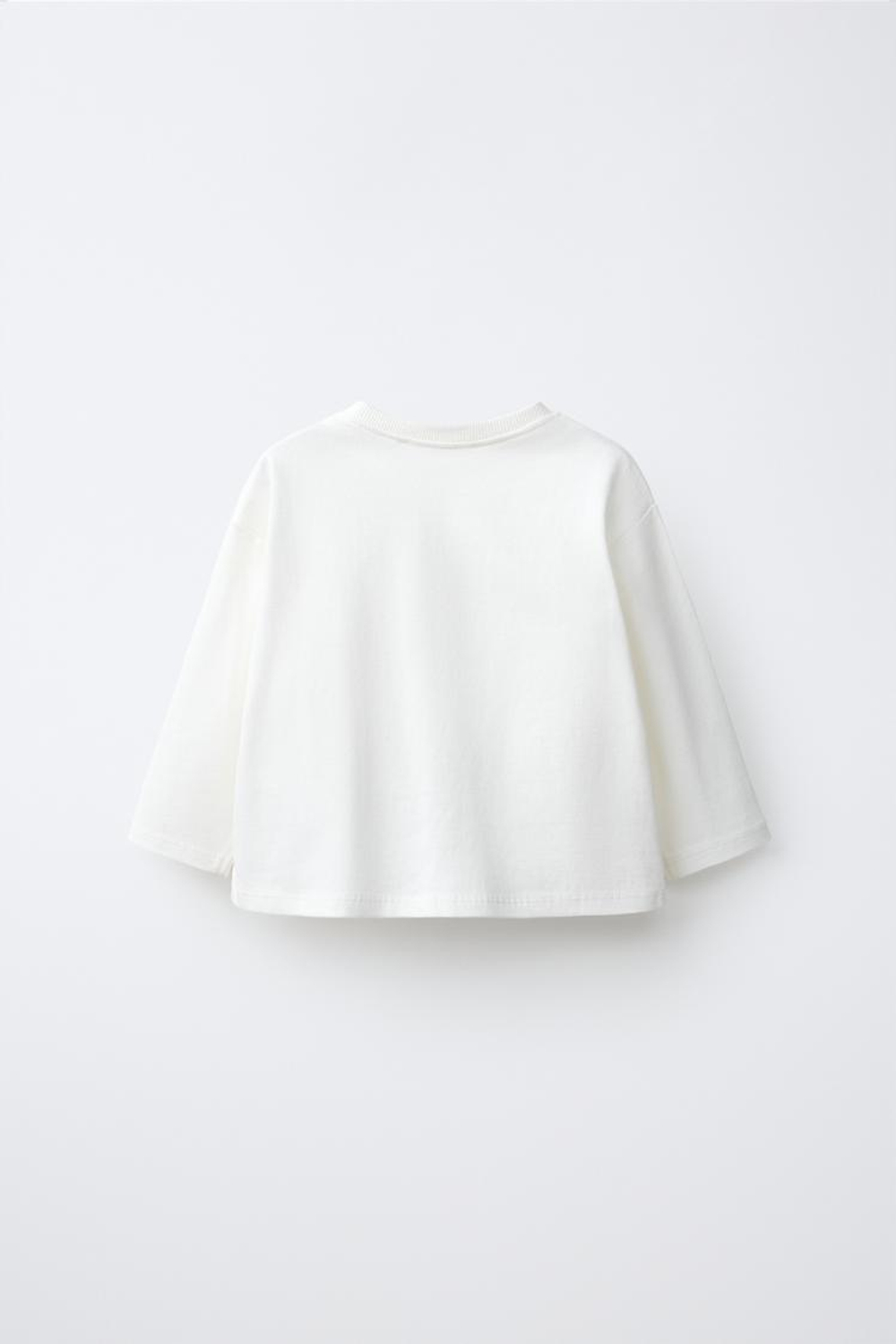 ZARA ЛОНГСЛИВ С ВЫШИВКОЙ, ЭКРЮ
