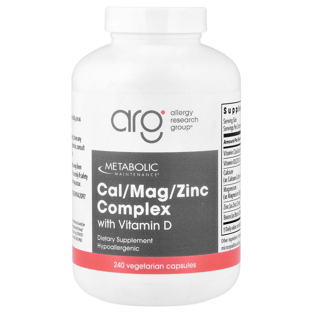 Metabolic Maintenance, комплекс с кальцием, магнием и цинком с витамином D, 240 вегетарианских капсул