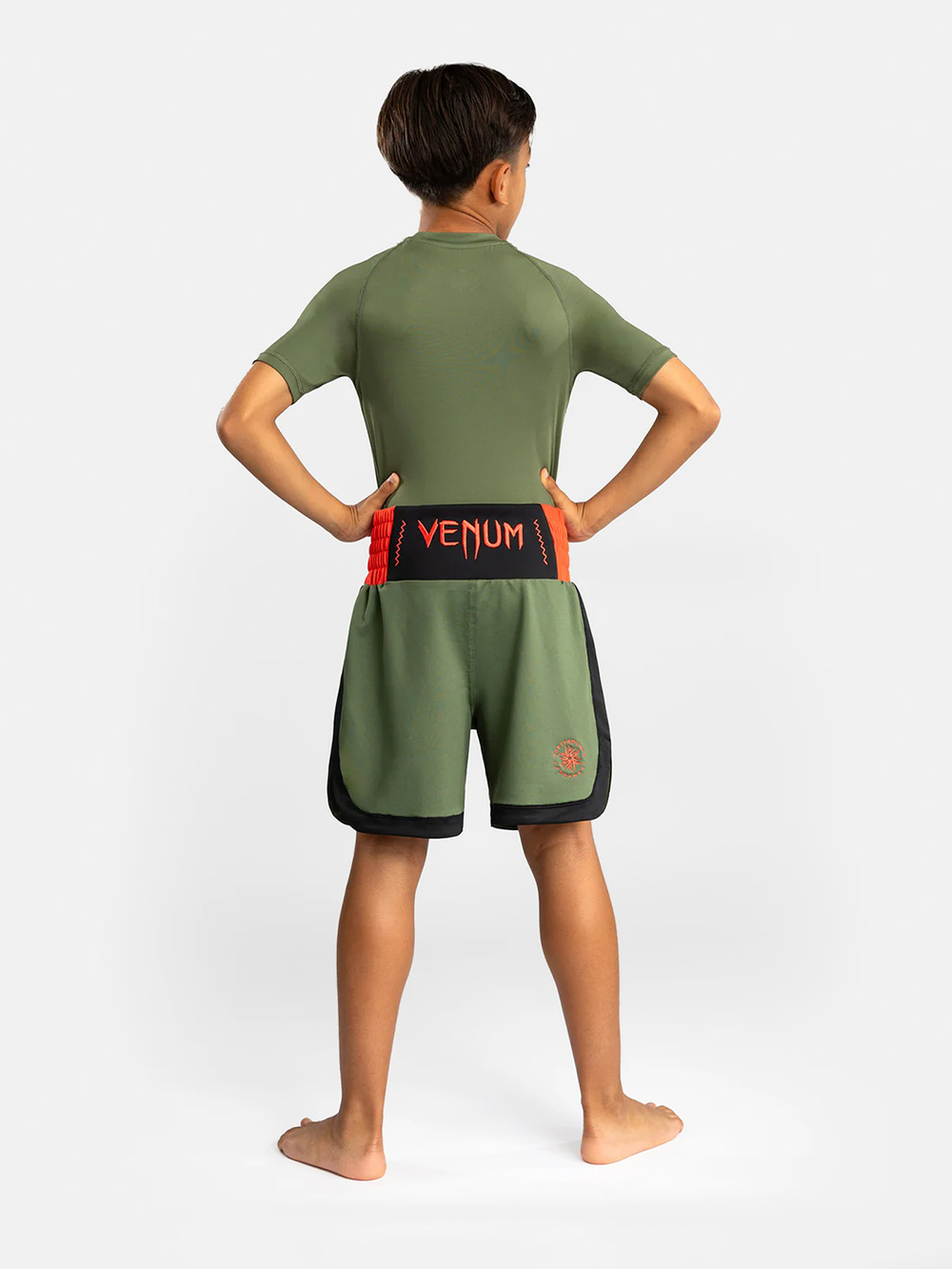 Шорты боксерские детские Venum Classic Army Green/Orange