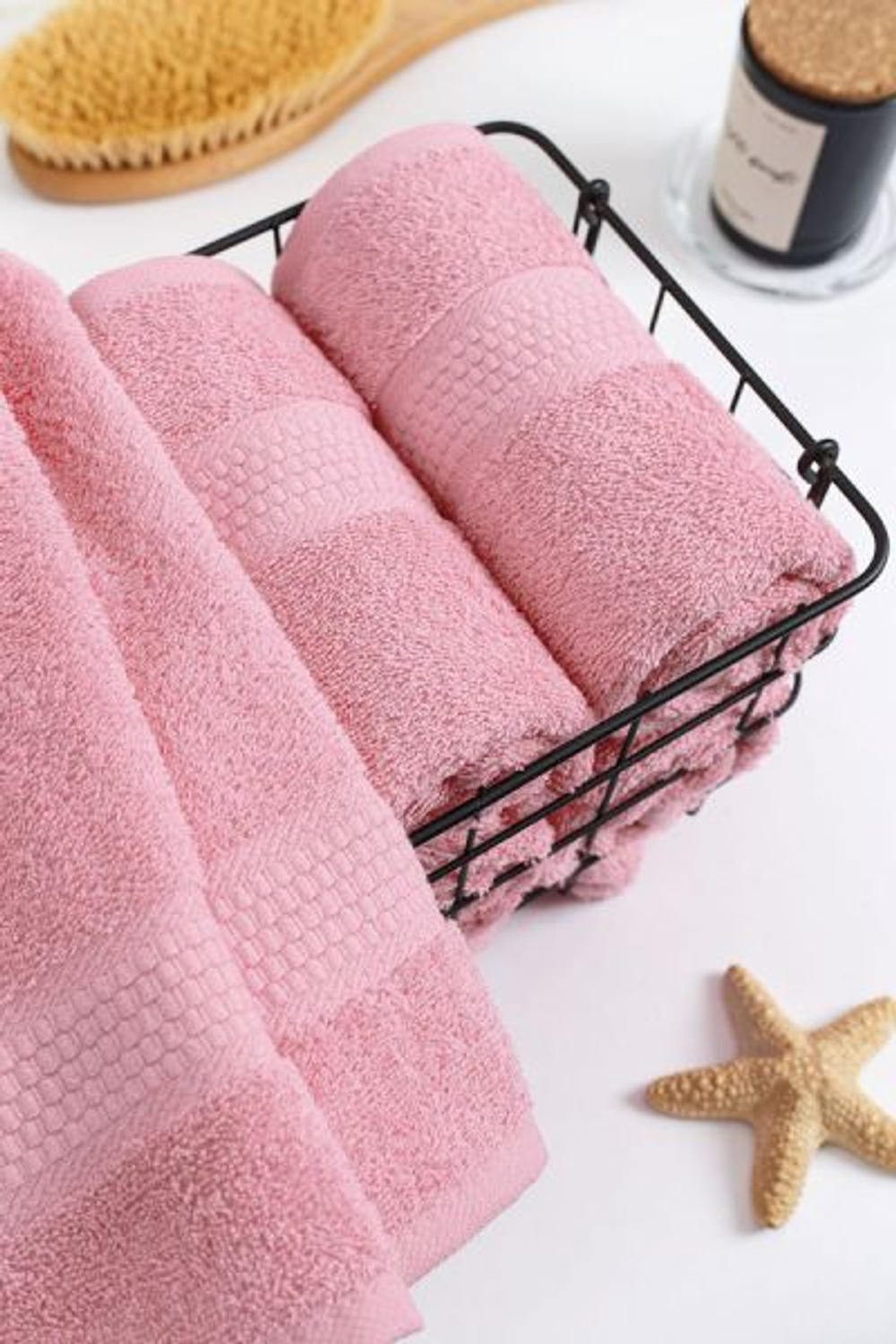 Полотенце махровое, г/к, 100х150, арт. 100-150 BS, 400 гр/м2, цвет: 502С-Пудровая роза,