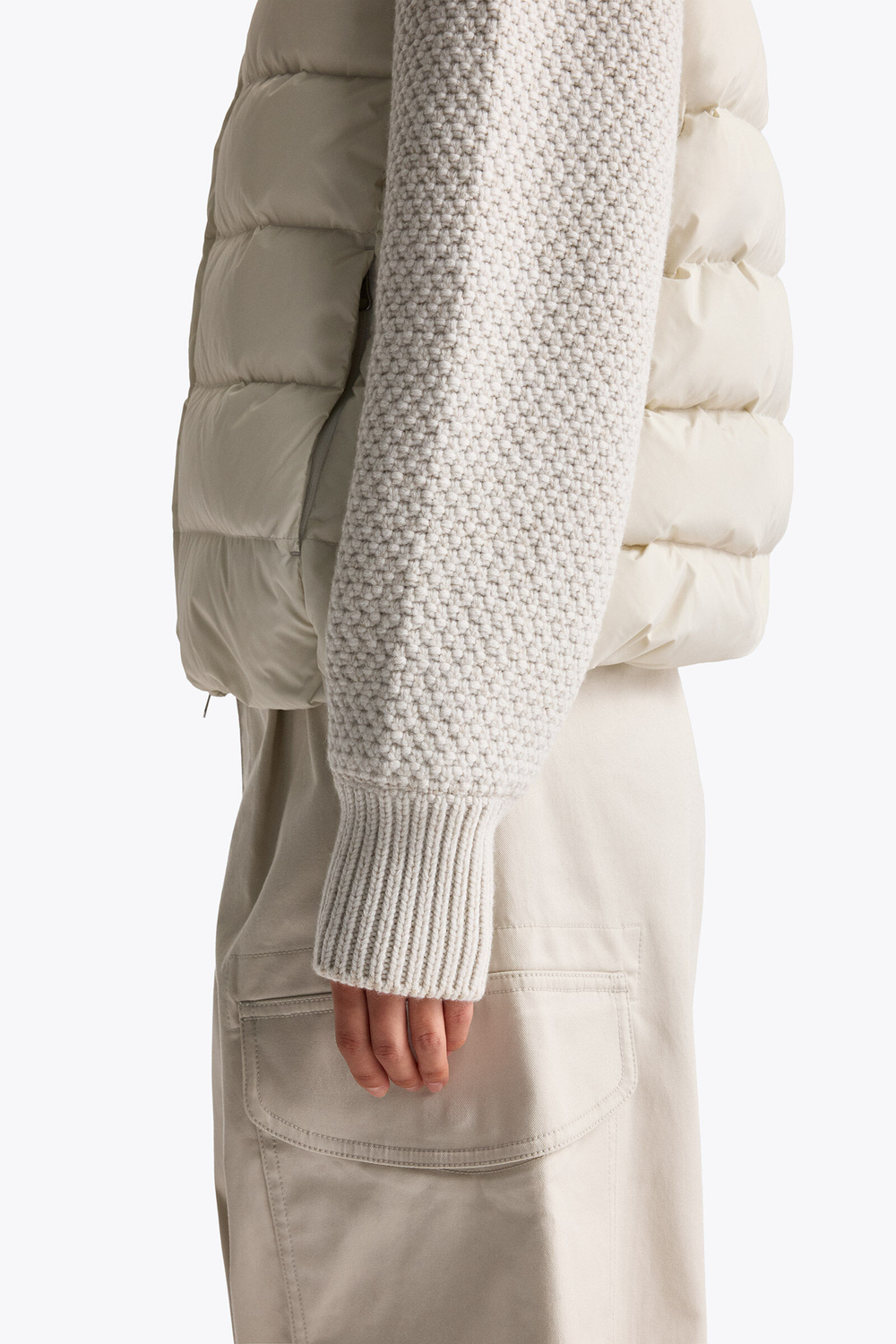 Бомбер жен. Parajumpers MOONIE 2.0 вяз. рукав, белый