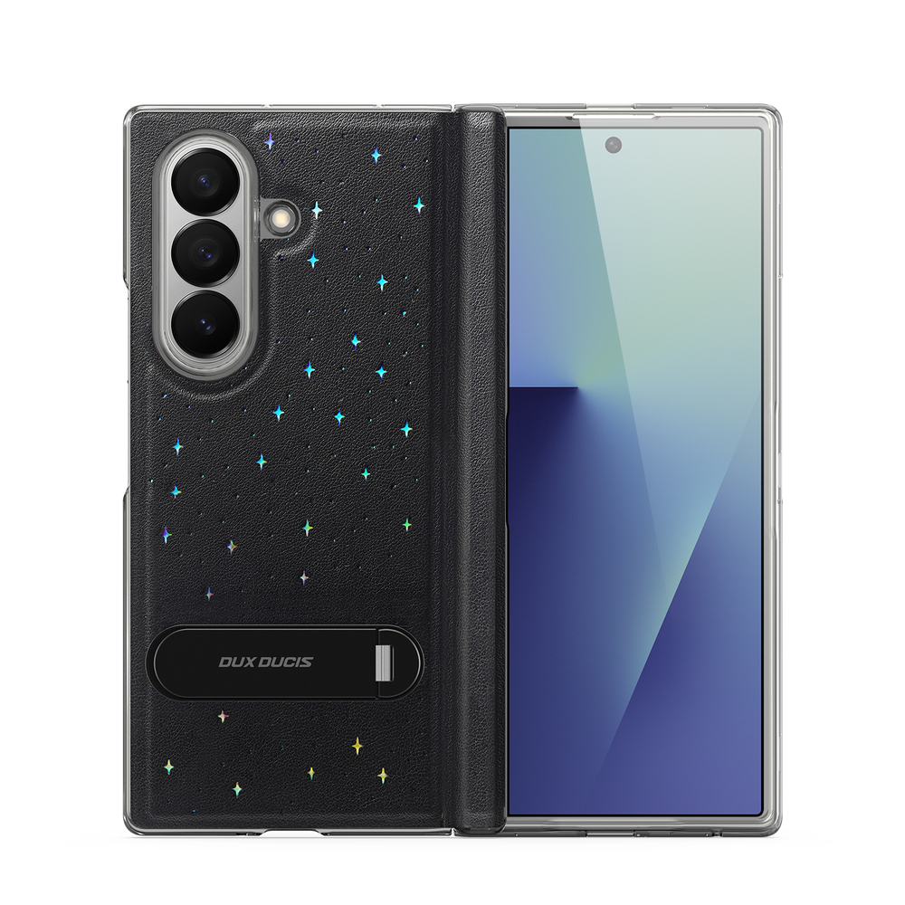 Чехол из кожи для смартфона Samsung Galaxy Z Fold 7, серия Stex Series (версия с вращающейся на 360 подставкой) от Dux Ducis