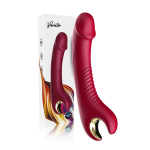 Красный вибромассажер-ротатор 20см с рельефной поверхностью Silicone Toys Prince USK-V21