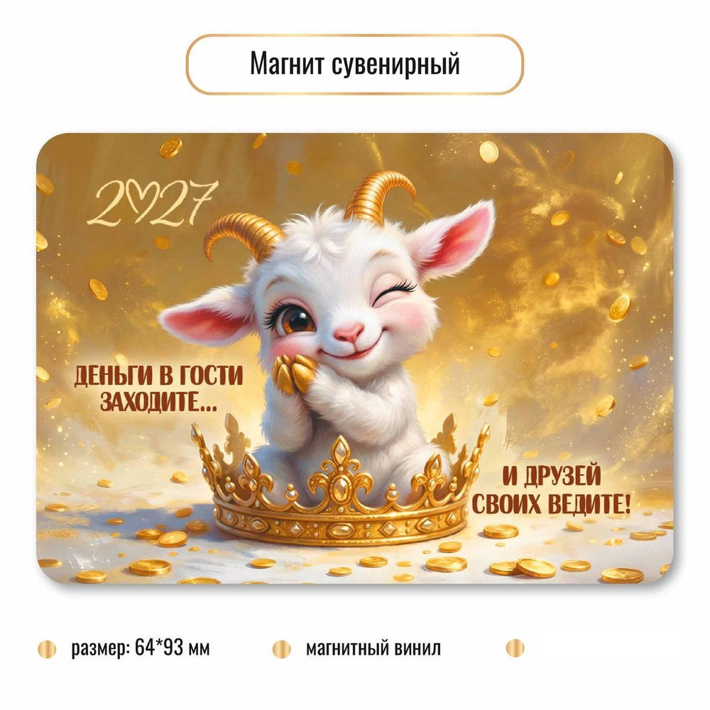 Магнит сувенирный 2027 "Символ года" 10403 (Квадра)