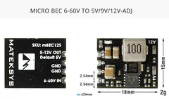 Стабилизатор напряжения Matek MICRO BEC 6-60V to 5V/9V/12V-ADJ 3.5A понижающий