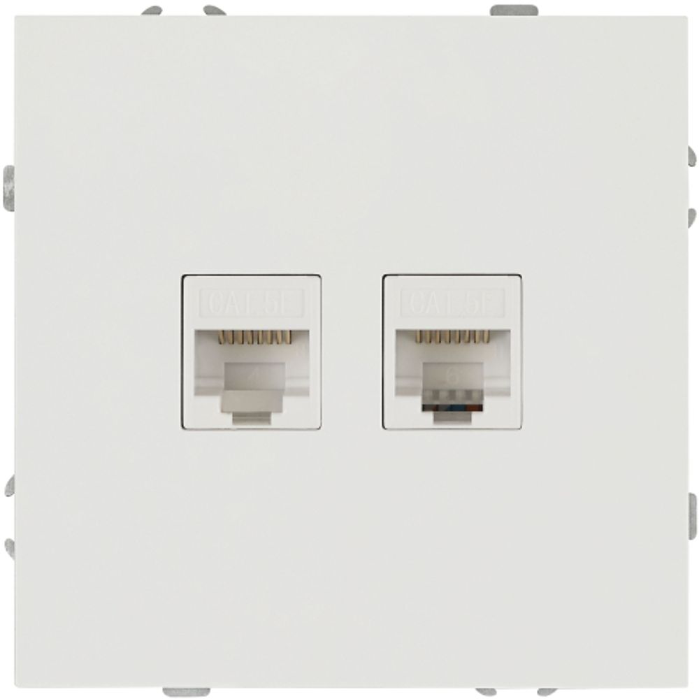 Розетка ЭРА Galaxy 15-3108-08 информационная двойная 2XRJ45 IP20 белый матовый | Эра Galaxy